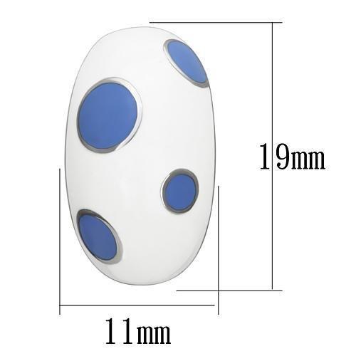 TK900 - High polished (no plating) Stainless Steel Earrings with Epoxy in Multi Color-1