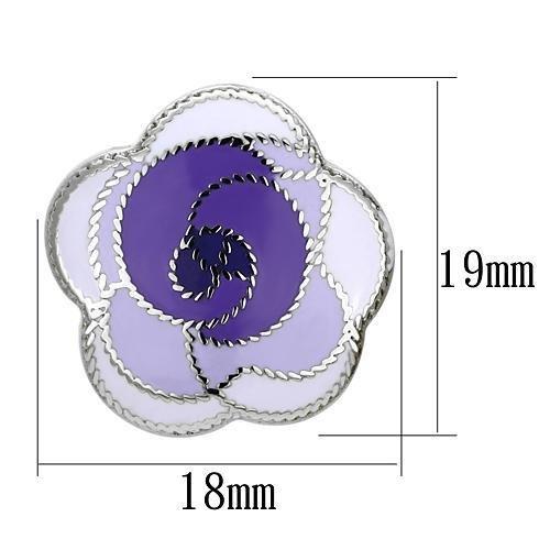 TK903 - High polished (no plating) Stainless Steel Earrings with Epoxy in Multi Color-1