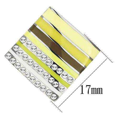 TK909 - High polished (no plating) Stainless Steel Earrings with Top Grade Crystal in Clear-1