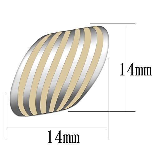 TK910 - High polished (no plating) Stainless Steel Earrings with Epoxy in Orange-1