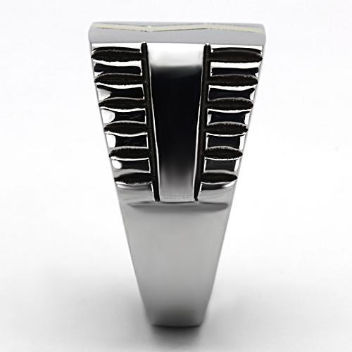 TK950 - Two-Tone IP Gold (Ion Plating) Stainless Steel Ring with Epoxy in Jet-3