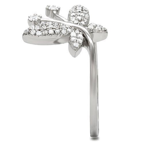 TS021 - Rhodium 925 Sterling Silver Ring with AAA Grade CZ in Clear-4