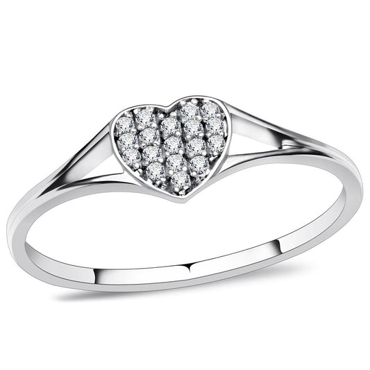 TS073 - Rhodium 925 Sterling Silver Ring with AAA Grade CZ in Clear-0