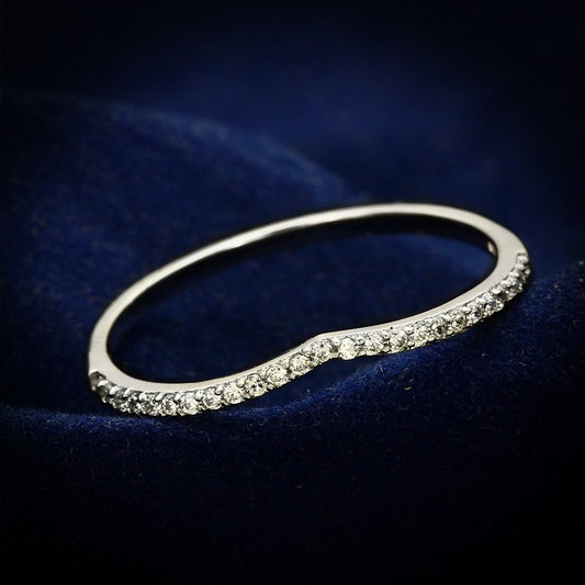 TS076 - Rhodium 925 Sterling Silver Ring with AAA Grade CZ in Clear-0