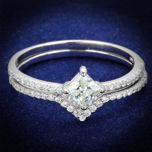 TS504 - Rhodium 925 Sterling Silver Ring with AAA Grade CZ in Clear-0