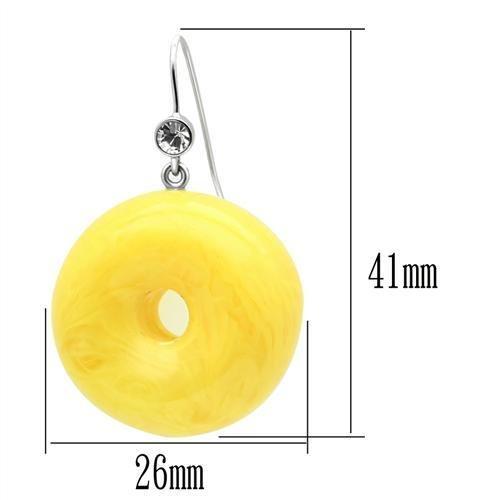 VL021 - IP rhodium (PVD) Brass Earrings with Synthetic Synthetic Stone in Topaz-1