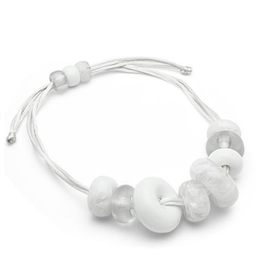 VL024 - Resin Necklace with Synthetic Synthetic Stone in White-1