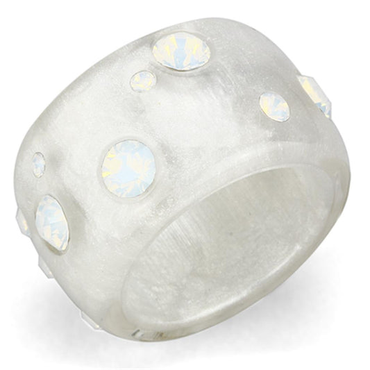 VL078 - Resin Ring with Top Grade Crystal in Aurora Borealis (Rainbow Effect)-0