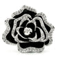 0W252 - Rhodium Brass Ring with Top Grade Crystal  in Clear-2