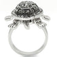 0W285 - Rhodium Brass Ring with Top Grade Crystal  in Multi Color-4