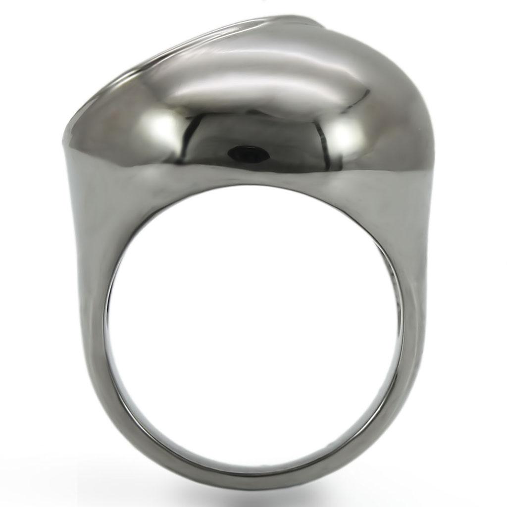 0W304 - Ruthenium Brass Ring with Synthetic Garnet in Ruby-4