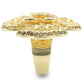0W312 - Gold Brass Ring with AAA Grade CZ  in Multi Color-4