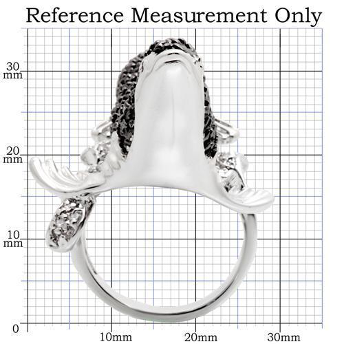 0W003 - Rhodium + Ruthenium Brass Ring with AAA Grade CZ  in Multi Color-1