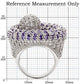 0W018 - Rhodium Brass Ring with AAA Grade CZ  in Tanzanite-1