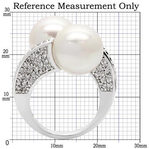 0W025 - Rhodium Brass Ring with AAA Grade CZ  in Clear-1
