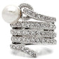 0W031 - Rhodium Brass Ring with AAA Grade CZ  in Clear-2