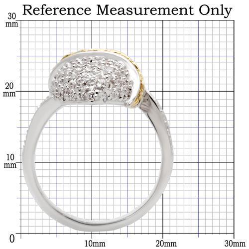 0W099 - Gold+Rhodium Brass Ring with AAA Grade CZ  in Topaz-1