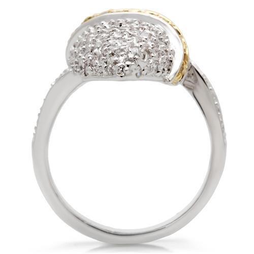0W099 - Gold+Rhodium Brass Ring with AAA Grade CZ  in Topaz-3