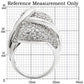 0W118 - Rhodium Brass Ring with AAA Grade CZ  in Clear-1