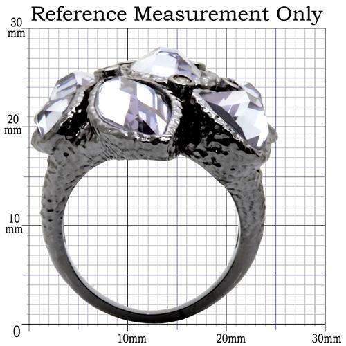 0W120 - Ruthenium Brass Ring with AAA Grade CZ  in Light Amethyst-1