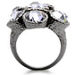 0W120 - Ruthenium Brass Ring with AAA Grade CZ  in Light Amethyst-4