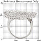 0W146 - Rhodium Brass Ring with AAA Grade CZ  in Clear-1