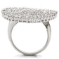 0W146 - Rhodium Brass Ring with AAA Grade CZ  in Clear-3