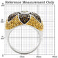 0W154 - Rhodium+Gold+ Ruthenium Brass Ring with AAA Grade CZ  in Multi Color-1