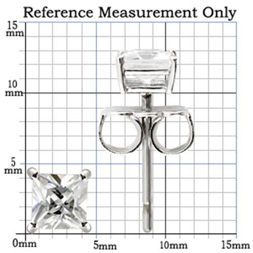 0W158 - Rhodium 925 Sterling Silver Earrings with AAA Grade CZ  in Clear-1