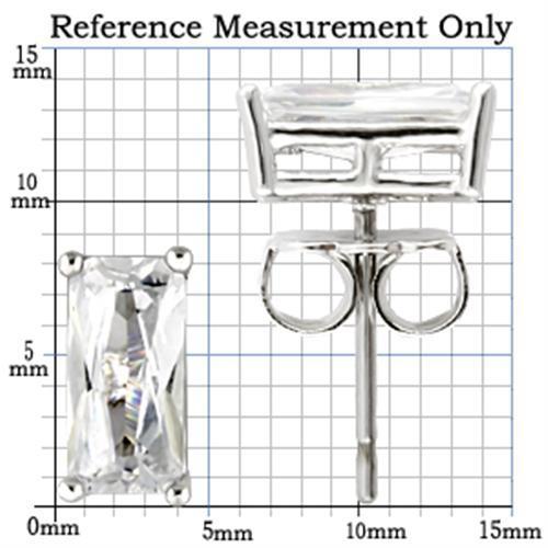 0W162 - Rhodium 925 Sterling Silver Earrings with AAA Grade CZ  in Clear-1