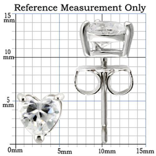 0W165 - Rhodium 925 Sterling Silver Earrings with AAA Grade CZ  in Clear-1