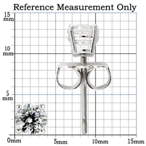 0W170 -  925 Sterling Silver Earrings with AAA Grade CZ in Clear-4mm-1