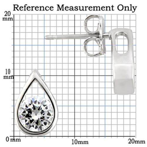 0W180 - Rhodium 925 Sterling Silver Earrings with AAA Grade CZ  in Clear-1