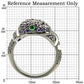 0W184 - Ruthenium Brass Ring with AAA Grade CZ  in Multi Color-1