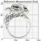 0W185 - Rhodium Brass Ring with AAA Grade CZ  in Clear-1