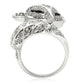 0W185 - Rhodium Brass Ring with AAA Grade CZ  in Clear-4