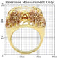 0W203 - Matte Gold & Gold Brass Ring with AAA Grade CZ  in Clear-1