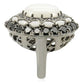 0W213 - Ruthenium Brass Ring with Milky CZ  in White-4