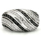 0W224 - Rhodium + Ruthenium Brass Ring with AAA Grade CZ  in Jet-2