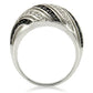 0W224 - Rhodium + Ruthenium Brass Ring with AAA Grade CZ  in Jet-3