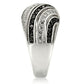 0W224 - Rhodium + Ruthenium Brass Ring with AAA Grade CZ  in Jet-4