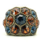 0W234 - Antique Copper Brass Ring with Top Grade Crystal  in Multi Color-2