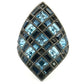 0W235 - Ruthenium Brass Ring with Top Grade Crystal  in Sea Blue-2
