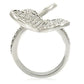 0W237 - Rhodium Brass Ring with AAA Grade CZ  in Clear-4