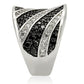 0W242 - Rhodium + Ruthenium Brass Ring with AAA Grade CZ  in Jet-4