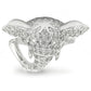 0W280 - Rhodium Brass Ring with Top Grade Crystal  in Jet-2