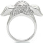 0W280 - Rhodium Brass Ring with Top Grade Crystal  in Jet-4