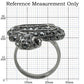 0W282 - Ruthenium Brass Ring with Top Grade Crystal  in Jet-1