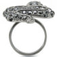 0W282 - Ruthenium Brass Ring with Top Grade Crystal  in Jet-4