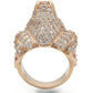 0W283 - Rose Gold Brass Ring with AAA Grade CZ  in Jet-4